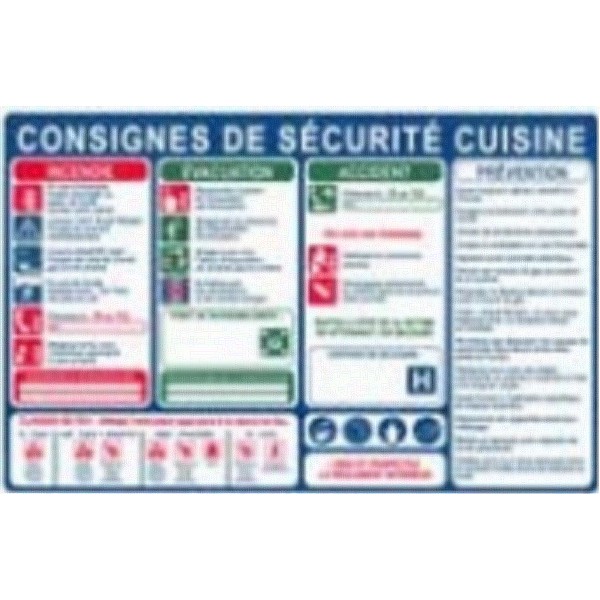 Consignes de sécurité cuisine